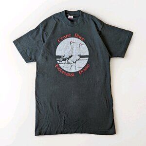 Vintage 80s Crane River Nebraska Platte Sandhill T-Shirt Sz L Single-Stitch USA